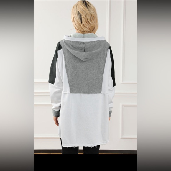 OVERSTOCKED - TODAY ONLY!! Y2K White-Black Corduroy- & Gray Exposed Seam Snap - Picture 6 of 16